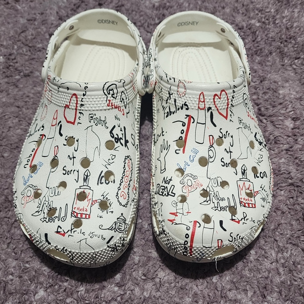 Disney White Slippers with Playful Design